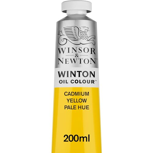 Winsor & Newton 1437119 Winton, feine hochwertige Ölfarbe - 200ml Tube mit gleichmäßiger Konsistenz, Lichtbeständig, hohe Deckkraft, Reich an Farbpigmenten - Kadmium Gelb hell Farbton von Winsor & Newton
