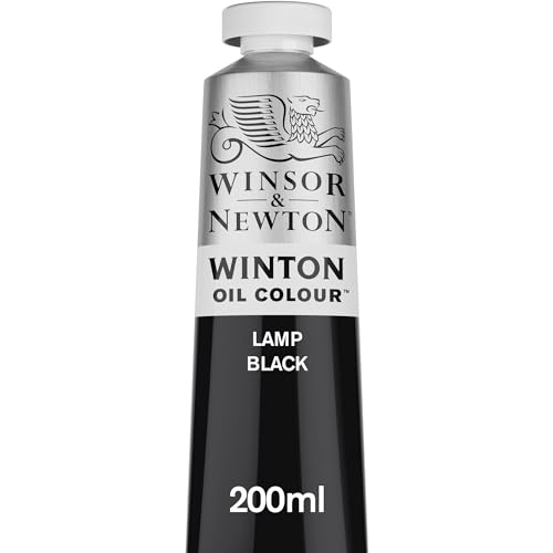 Winsor & Newton 1437337 Winton, feine hochwertige Ölfarbe - 200ml Tube mit gleichmäßiger Konsistenz, Lichtbeständig, hohe Deckkraft, Reich an Farbpigmenten - Lampenschwarz von Winsor & Newton