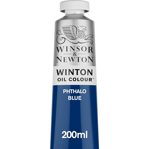 Winsor & Newton 1437516 Winton, feine hochwertige Ölfarbe - 200ml Tube mit gleichmäßiger Konsistenz, Lichtbeständig, hohe Deckkraft, Reich an Farbpigmenten - Phthaloblau von Winsor & Newton