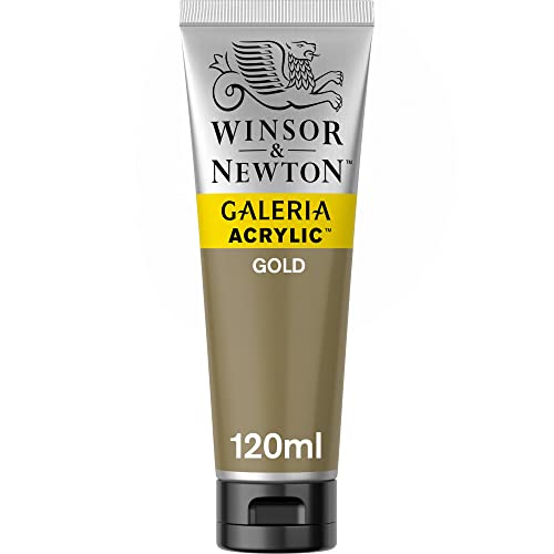 Winsor & Newton 2131283 Galeria Acrylfarbe, hohe Pigmentierung, lichtecht, buttrige Konsistenz, 120ml Tube, gold von Winsor & Newton