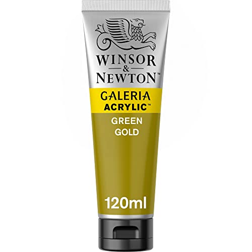 Winsor & Newton 2131294 Galeria Acrylfarbe, hohe Pigmentierung, lichtecht, buttrige Konsistenz, 120ml Tube, grüngold von Winsor & Newton