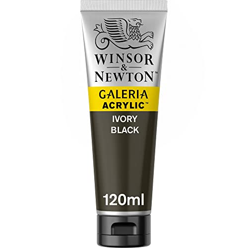 Winsor & Newton 2131331 Galeria Acrylfarbe, hohe Pigmentierung, lichtecht, buttrige Konsistenz, 120ml Tube, elfenbeinschwarz von Winsor & Newton