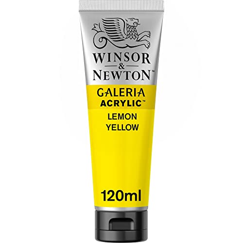 Winsor & Newton 2131346 Galeria Acrylfarbe, hohe Pigmentierung, lichtecht, buttrige Konsistenz, 120 ml Tube - Zitronengelb von Winsor & Newton