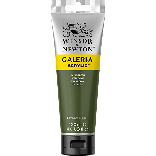 Winsor & Newton 2131447 Galeria Acrylfarbe, hohe Pigmentierung, lichtecht, buttrige Konsistenz, 120 ml Tube - Olivgrün von Winsor & Newton