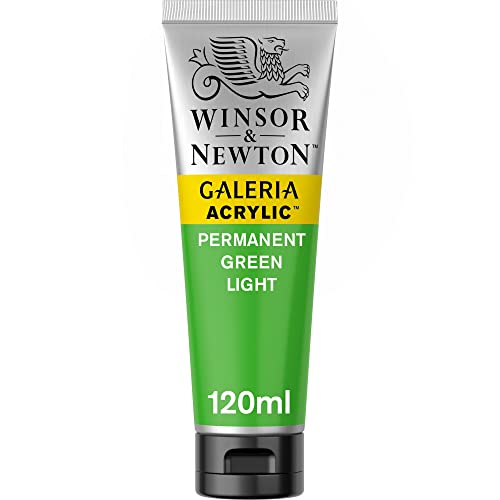 Winsor & Newton 2131483 Galeria Acrylfarbe, hohe Pigmentierung, lichtecht, buttrige Konsistenz, 120 ml Tube - Permanentgrün Hell von Winsor & Newton