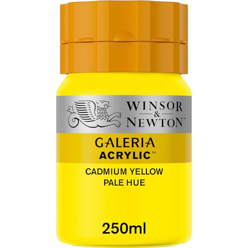 Winsor & Newton 2137114 Galeria Acrylfarbe, hohe Pigmentierung, lichtecht, buttrige Konsistenz, 250 ml Tube - Kadmiumgelb Blass von Winsor & Newton