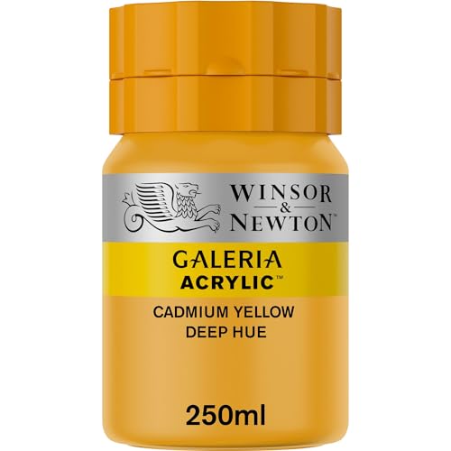 Winsor & Newton 2137115 Galeria Acrylfarbe, hohe Pigmentierung, lichtecht, buttrige Konsistenz, 250 ml Tube - Kadmiumgelb Dunkel von Winsor & Newton