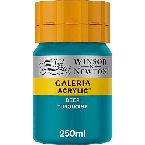 Winsor & Newton 2137232 Galeria Acrylfarbe, hohe Pigmentierung, lichtecht, buttrige Konsistenz, 250 ml Tube - Dunkeltürkis von Winsor & Newton