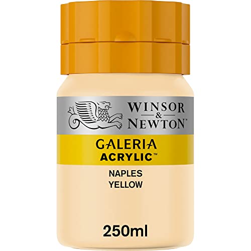 Winsor & Newton 2137422 Galeria Acrylfarbe, hohe Pigmentierung, lichtecht, buttrige Konsistenz, 250 ml Tube - Neapelgelb von Winsor & Newton