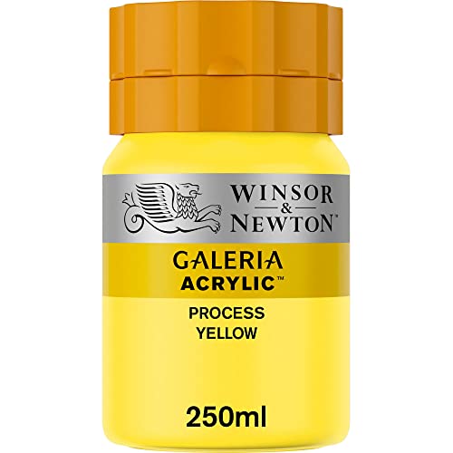 Winsor & Newton 2137537 Galeria Acrylfarbe, hohe Pigmentierung, lichtecht, buttrige Konsistenz, 250 ml Tube - Process Gelb von Winsor & Newton