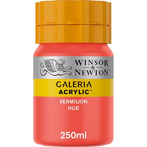 Winsor & Newton 2137682 Galeria Acrylfarbe, hohe Pigmentierung, lichtecht, alterungsbeständig, cremige Konsistenz, 250ml Topf - Zinnober von Winsor & Newton