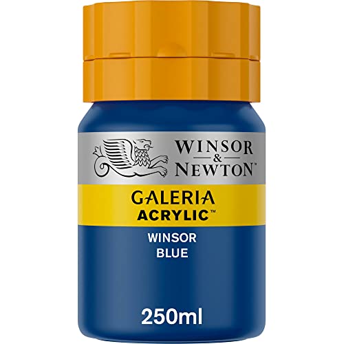 Winsor & Newton 2137706 Galeria Acrylfarbe, hohe Pigmentierung, lichtecht, alterungsbeständig, cremige Konsistenz, 250ml Topf - Winsorblau von Winsor & Newton