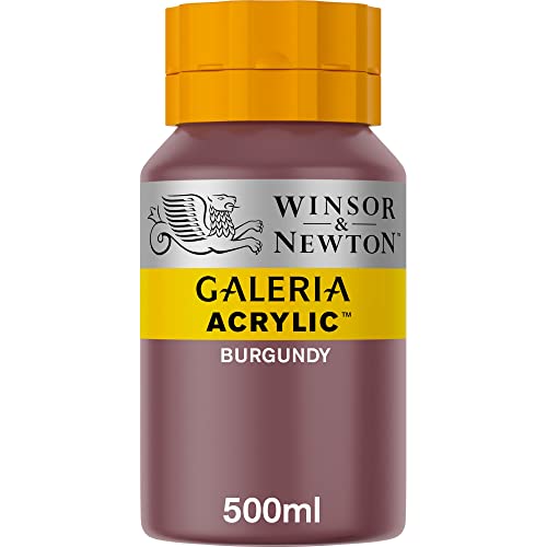 Winsor & Newton 2150075 Galeria Acrylfarbe, hohe Pigmentierung, lichtecht, buttrige Konsistenz, 500 ml Topf - Burgunderrot von Winsor & Newton