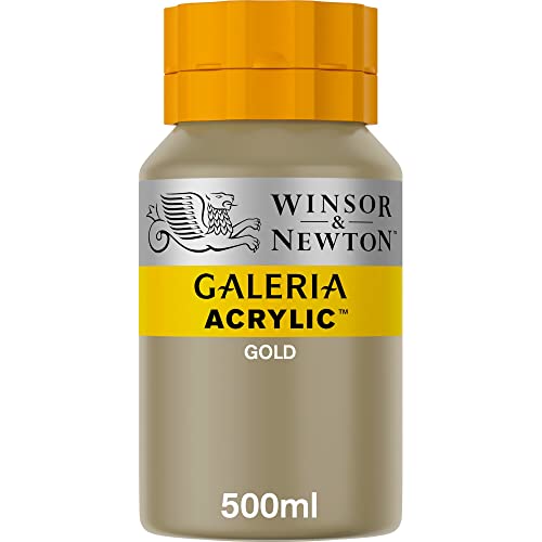 Winsor & Newton 2150283 Galeria Acrylfarbe, hohe Pigmentierung, lichtecht, buttrige Konsistenz, 500 ml Topf - Gold von Winsor & Newton