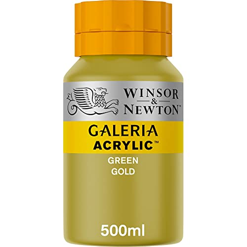 Winsor & Newton 2150294 Galeria Acrylfarbe, hohe Pigmentierung, lichtecht, buttrige Konsistenz, 500 ml Topf - Grüngold von Winsor & Newton