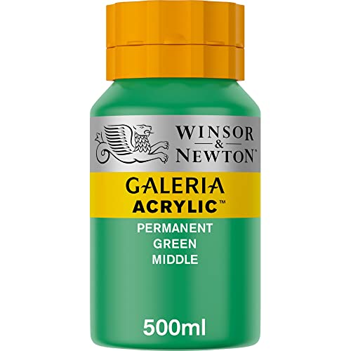 Winsor & Newton 2150484 Galeria Acrylfarbe, hohe Pigmentierung, lichtecht, buttrige Konsistenz, 500 ml Topf - Permanentgrün Mittel von Winsor & Newton