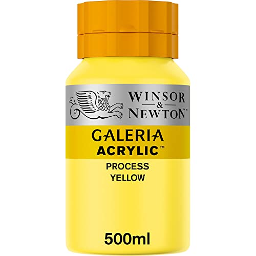 Winsor & Newton 2150537 Galeria Acrylfarbe, hohe Pigmentierung, lichtecht, buttrige Konsistenz, 500 ml Topf - Process Gelb von Winsor & Newton