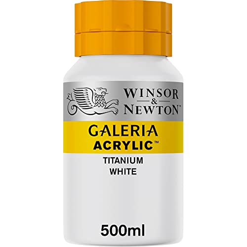 Winsor & Newton 2150644 Galeria Acrylfarbe, hohe Pigmentierung, lichtecht, buttrige Konsistenz, 500 ml Topf - Titanweiß von Winsor & Newton