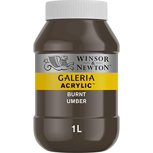 Winsor & Newton 2154076 Galeria Acrylfarbe, hohe Pigmentierung, lichtecht, buttrige Konsistenz, 1000 ml Topf - Umbra Gebrannt von Winsor & Newton