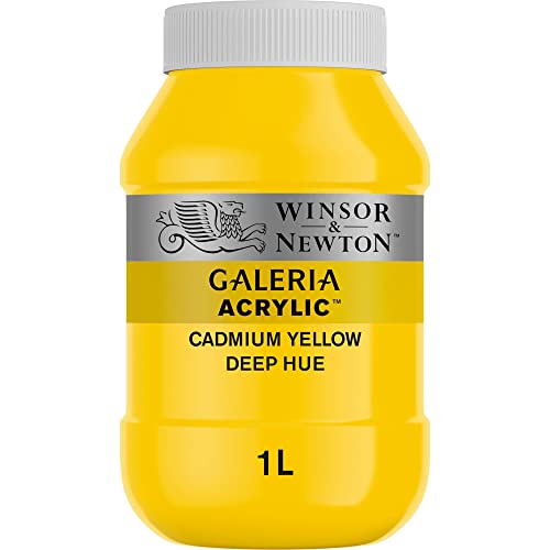Winsor & Newton 2154114 Galeria Acrylfarbe, hohe Pigmentierung, lichtecht, buttrige Konsistenz, 1000 ml Topf - Kadmiumgelb Blass von Winsor & Newton