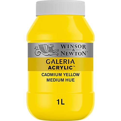 Winsor & Newton 2154120 Galeria Acrylfarbe, hohe Pigmentierung, lichtecht, buttrige Konsistenz, 1000 ml Topf - Kadmiumgelb Mittel von Winsor & Newton
