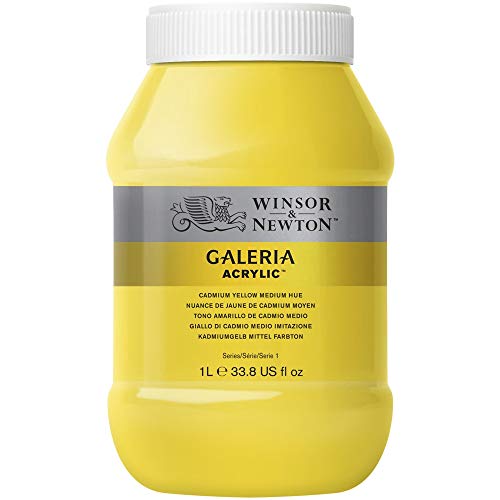 Winsor & Newton 2154120 Galeria Acrylfarbe, hohe Pigmentierung, lichtecht, buttrige Konsistenz, 1000 ml Topf - Kadmiumgelb Mittel von Winsor & Newton