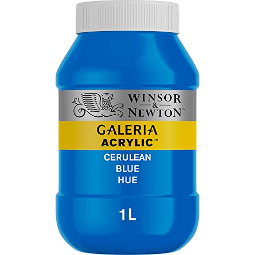 Winsor & Newton 2154138 Galeria Acrylfarbe, hohe Pigmentierung, lichtecht, buttrige Konsistenz, 1000 ml Topf - Cölinblau von Winsor & Newton