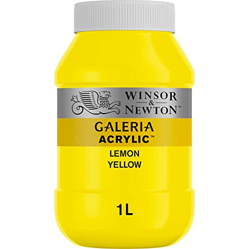 Winsor & Newton 2154346 Galeria Acrylfarbe, hohe Pigmentierung, lichtecht, buttrige Konsistenz, 1000 ml Topf - Zitronengelb von Winsor & Newton