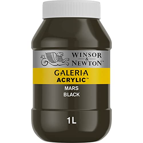 Winsor & Newton 2154386 Galeria Acrylfarbe, hohe Pigmentierung, lichtecht, buttrige Konsistenz, 1000 ml Topf - Marsschwarz von Winsor & Newton