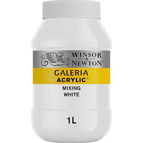 Winsor & Newton 2154415 Galeria Acrylfarbe, hohe Pigmentierung, lichtecht, buttrige Konsistenz, 1000 ml Topf - Mischweiß von Winsor & Newton
