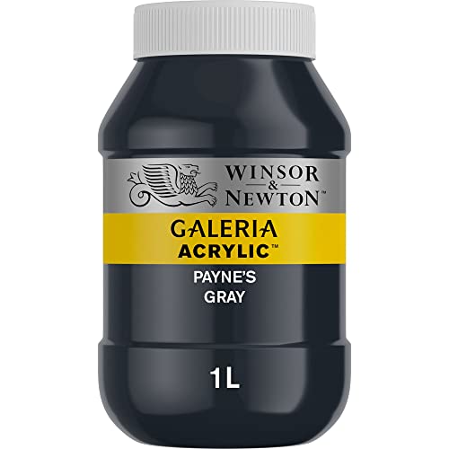 Winsor & Newton 2154465 Galeria Acrylfarbe, hohe Pigmentierung, lichtecht, buttrige Konsistenz, 1000 ml Topf - Payne´s Grau von Winsor & Newton