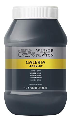 Winsor & Newton 2154465 Galeria Acrylfarbe, hohe Pigmentierung, lichtecht, buttrige Konsistenz, 1000 ml Topf - Payne´s Grau von Winsor & Newton