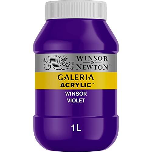 Winsor & Newton 2154728 Galeria Acrylfarbe, hohe Pigmentierung, lichtecht, buttrige Konsistenz, 1000 ml Topf - Winsorviolett von Winsor & Newton