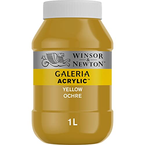 Winsor & Newton 2154744 Galeria Acrylfarbe, hohe Pigmentierung, lichtecht, buttrige Konsistenz, 1000 ml Topf - Gelber Ocker von Winsor & Newton
