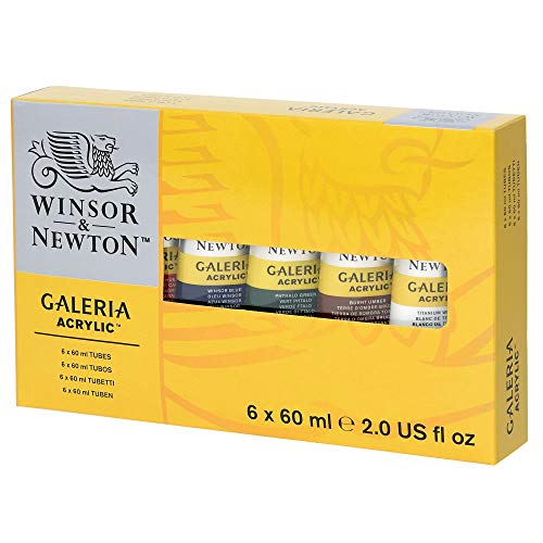 Winsor & Newton 2190516 Galeria Acrylfarbe, hohe Pigmentierung, lichtecht, buttrige Konsistenz, Farbenset 6 Acrylfarben in 60 ml Tuben von Winsor & Newton