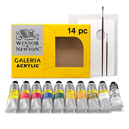 Winsor & Newton 2190518 Galeria Acrylfarbe, hohe Pigmentierung, lichtecht, buttrige Konsistenz, Studio Set 9 Acrylfarben in 60ml Tuben von Winsor & Newton