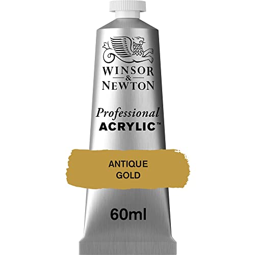 Winsor & Newton 2320014 Professional Acrylfarbe in Künstlerqualität, hohe Farbbrillanz & Deckkraft, Archivqualität, 60ml Tube - Antik Gold von Winsor & Newton