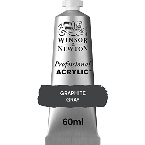 Winsor & Newton 2320292 Professional Acrylfarbe in Künstlerqualität, hohe Farbbrillanz & Deckkraft, Archivqualität, 60ml Tube - Graphitgrau von Winsor & Newton