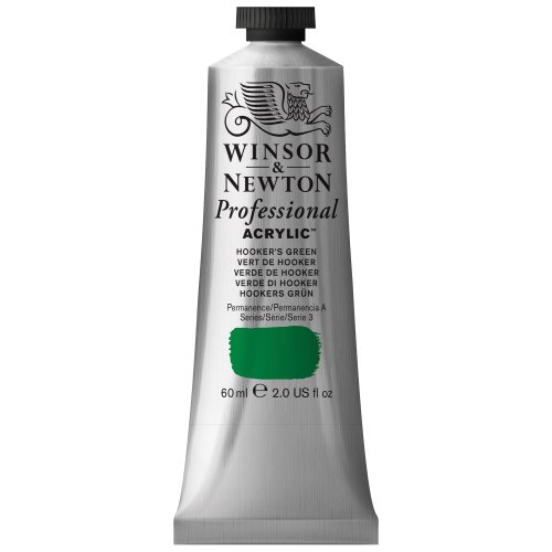 Winsor & Newton 2320311 Professional Acrylfarbe in Künstlerqualität, hohe Farbbrillanz & Deckkraft, Archivqualität, 60ml Tube - Hooker's Grün von Winsor & Newton