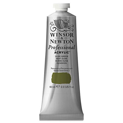 Winsor & Newton 2320447 Professional Acrylfarbe in Künstlerqualität, hohe Farbbrillanz & Deckkraft, Archivqualität, 60ml Tube - Olivgrün von Winsor & Newton