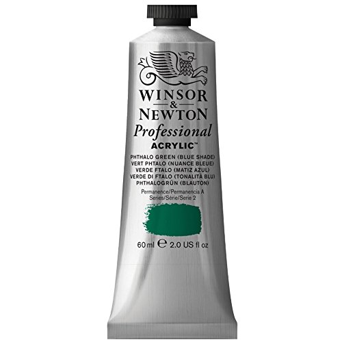 Winsor & Newton 2320522 Professional Acrylfarbe in Künstlerqualität, hohe Farbbrillanz & Deckkraft, Archivqualität, 60ml Tube - Phthalogrün Blauton von Winsor & Newton