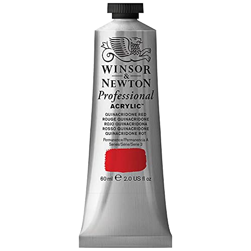 Winsor & Newton 2320548 Professional Acrylfarbe in Künstlerqualität, hohe Farbbrillanz & Deckkraft, Archivqualität, 60ml Tube - Quinacridone Rot von Winsor & Newton
