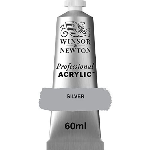Winsor & Newton 2320617 Professional Acrylfarbe in Künstlerqualität, hohe Farbbrillanz & Deckkraft, Archivqualität, 60ml Tube - Silber von Winsor & Newton