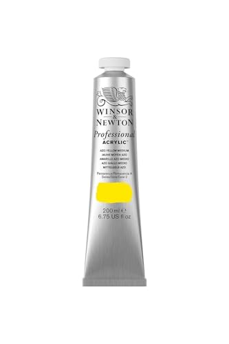Winsor & Newton 2337019 Professional Acrylfarbe in Künstlerqualität, hohe Farbbrillanz & Deckkraft, Archivqualität, 200ml Tube - Echtgelb Mittel von Winsor & Newton