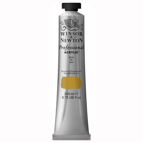 Winsor & Newton 2337283 Professional Acrylfarbe in Künstlerqualität, hohe Farbbrillanz & Deckkraft, Archivqualität, 200ml Tube - Gold von Winsor & Newton