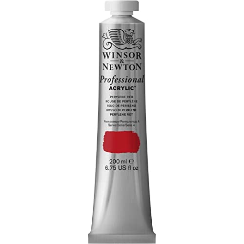 Winsor & Newton 2337464 Professional Acrylfarbe in Künstlerqualität, hohe Farbbrillanz & Deckkraft, Archivqualität, 200ml Tube - Perylen Rot von Winsor & Newton