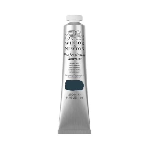 Winsor & Newton 2337465 Professional Acrylfarbe in Künstlerqualität, hohe Farbbrillanz & Deckkraft, Archivqualität, 200ml Tube - Payne's Grau von Winsor & Newton