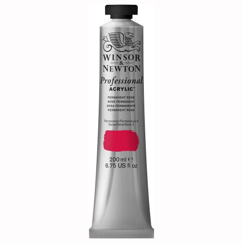 Winsor & Newton 2337502 Professional Acrylfarbe in Künstlerqualität, hohe Farbbrillanz & Deckkraft, Archivqualität, 200ml Tube - Permanentrosa von Winsor & Newton