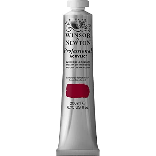 Winsor & Newton 2337545 Professional Acrylfarbe in Künstlerqualität, hohe Farbbrillanz & Deckkraft, Archivqualität, 200ml Tube - Quinacridone Magenta von Winsor & Newton