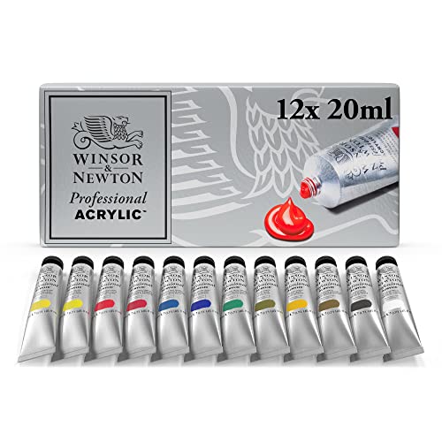 Winsor & Newton 2390402 Professional Acrylfarbe - Farbenset 12 Farben in 20 ml Tuben von Winsor & Newton